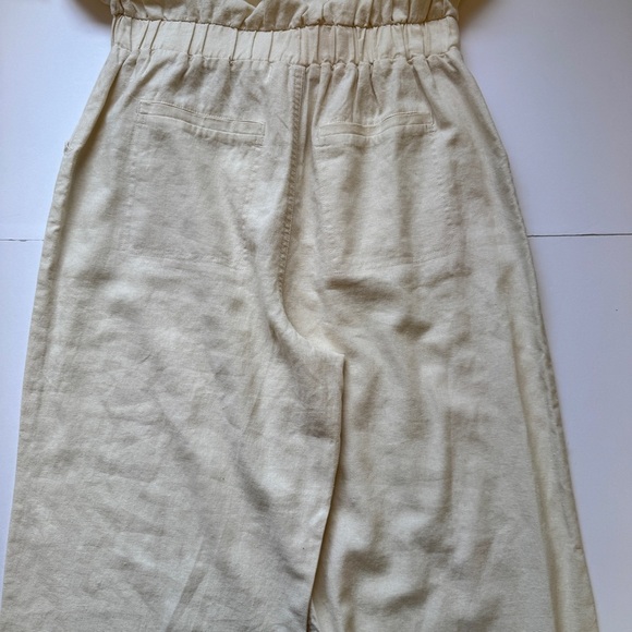 Universal Thread Short Sleeve Linen Blend Boilersuit Jumpsuit Ecru Cream Sz 6 - Picture 14 of 16